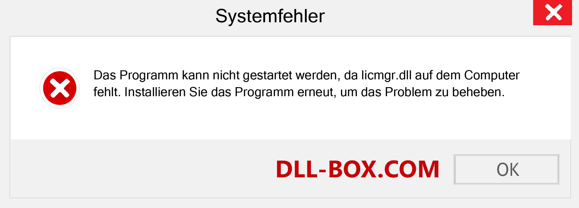 licmgr.dll-Datei fehlt?. Download für Windows 7, 8, 10 - Fix licmgr dll Missing Error unter Windows, Fotos, Bildern